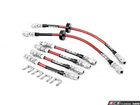 ES#2008 - G60BLK - Exact-Fit Stainless Steel Brake Line Kit - This is a 6 line kit, (front, mid & rears) - ECS - Volkswagen