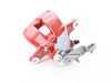 ES#3247554 - 1K0615424P -  Rear Brake Caliper - Right - Does not include hardware, painted in red - TRW - Volkswagen