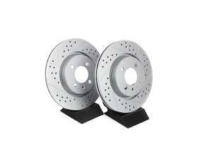 ES#2189760 - 535301XSGMTLRA - Front Cross Drilled & Slotted Brake Rotors - Pair (280x22) - (NO LONGER AVAILABLE) - Featuring GEOMET protective coating. - ECS - 