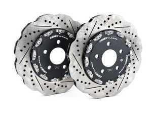 ES#3520785 - 023950ecs01KT - Rear 2-Piece Scalloped Brake Rotors - Pair (330x22) - Direct bolt-on upgrade to Tru-Float scalloped style rotors. 20% less weight! - ECS - Audi