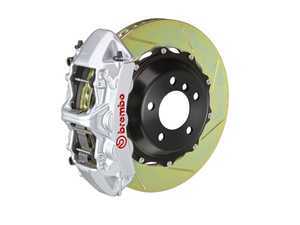 ES#4164614 - 1N2.9055A3 - Brembo GT Front Big Brake Kit - 2-Piece Slotted Rotors (380x34) - Featuring silver 6 piston calipers, stainless brake lines and Brembo Sport brake pads - Brembo - Audi Volkswagen
