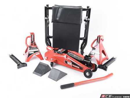 ES#3238567 - 640816 - 6 Piece Garage Service Combo - A good start to outfitting your home garage - hydraulic jack, jack stands, chocks, and a creeper. - Powerbuilt - Audi BMW Volkswagen Mercedes Benz MINI Porsche