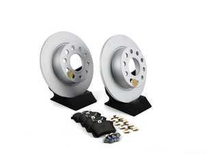 ES#3145587 - ESK5671 - Power Stop Euro-Stop Premium Rear Brake Kit (253x10) - An authentic OE-specification rear-wheel braking solution featuring European-sourced pads, high-carbon smooth Geomet coated rotors, and strict ECE-R90 certification. - Power Stop - Volkswagen