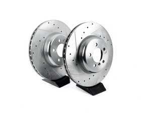 ES#3477513 - EBR1438XPR - Evolution Tru-Cast Drilled And Slotted Rotor Pair - Front (370x30) - Performance rotors built to cool quickly and prevent corrosion for years of rough us and abuse. - Power Stop - BMW