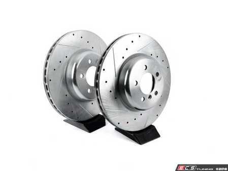 ES#3477513 - EBR1438XPR - Evolution Tru-Cast Drilled And Slotted Rotor Pair - Front (370x30) - Performance rotors built to cool quickly and prevent corrosion for years of rough us and abuse. - Power Stop - BMW