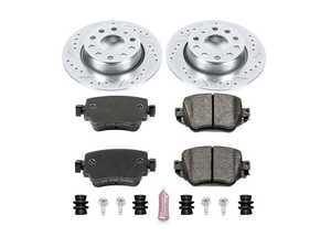 ES#3157802 - K7053 - Power Stop Z23 Evolution Sport Rear Brake Kit (272mm) - A performance rear-wheel brake upgrade featuring drilled & slotted rotors and low-dust carbon-fiber ceramic pads. - Power Stop - Volkswagen