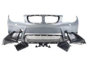 ES#3524600 - 022018ecs02p - BMW E82 1M Style Front Bumper With Airduct - Complete direct bolt on front bumper designed to fit with stock fenders and hood. This version has airducts instead of foglights. - ECS - BMW