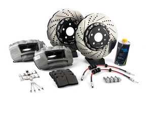 ES#3579246 - 003523ecs01aKT1 -  Front Big Brake Kit - Stage 2 - 2-Piece Tru-Float Scalloped Rotors (345x30) - Upgrade your brake system to the 4-piston Brembo Audi Q5 calipers with ECS Tru-Float scalloped rotors - ECS - Audi