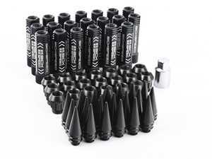 ES#3245703 - LNS3P-BLK-14X1.5 - 3-Piece 140mm Spiked Lug Nuts - Black - Set of 20 3-piece locking lug nuts - Sickspeed - Audi Volkswagen
