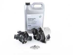 ES#3248062 - 11517586925KT11 - Water Pump And Thermostat Kit - Includes everything you need to replace your water pump and thermostat. Featuring high-quality, German-made water pump and thermostat. - Assembled By ECS - BMW