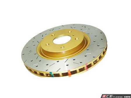 ES#3551371 - 42526xsKT - DBA Front Cross Drilled & Slotted Brake Rotors - Pair 11.02" (280x22) - 4000 Series uni-directional rotors with gold hubs - DBA - MINI