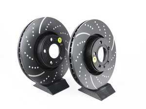 ES#521635 - GD1392 - Front Dimpled & Slotted Brake Rotors - Pair (321x30) - Reduce brake fade and add stopping performance - EBC - Audi