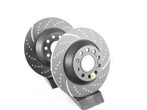ES#521636 - GD1393 - Rear Dimpled & Slotted Brake Rotors - Pair (302x12) - Upgrade to a slotted / dimpled rotor for improved braking - EBC - Audi