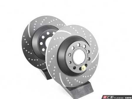 ES#521636 - GD1393 - Rear Dimpled & Slotted Brake Rotors - Pair (302x12) - Upgrade to a slotted / dimpled rotor for improved braking - EBC - Audi