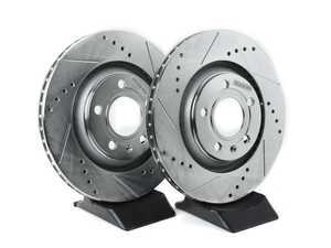 ES#3155007 - EBR1014XPR - Rear Cross Drilled & Slotted Brake Rotors - Pair (300x22) - Upgrade to a slotted / cross-drilled rotor for improved braking - Power Stop - Audi