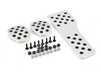 ES#2840304 - P71...60SILVER - Rennline Pedal Set - 3 piece - Rubber Grip - Silver - Black finish with rubber grip - includes gas, brake, and clutch - Rennline - MINI