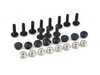 ES#2840304 - P71...60SILVER - Rennline Pedal Set - 3 piece - Rubber Grip - Silver - Black finish with rubber grip - includes gas, brake, and clutch - Rennline - MINI