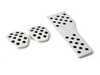 ES#2840304 - P71...60SILVER - Rennline Pedal Set - 3 piece - Rubber Grip - Silver - Black finish with rubber grip - includes gas, brake, and clutch - Rennline - MINI
