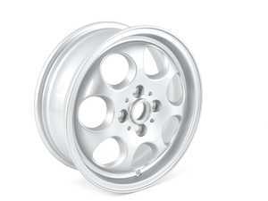 ES#64592 - 36111512458 - R81 Alloy 7-Hole Wheel ( 4x100) Silver - Priced Each - 15 X 5.5 ET:45 - Genuine MINI - MINI