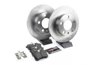 ES#3160184 - KOE847 - Autospecialty Daily Driver Brake Service Kit - Rear (232x9) - Stock replacement brake kit with hardware, featuring OE replacement brake rotors and high performance Evolution ceramic pads - Power Stop - Audi Volkswagen