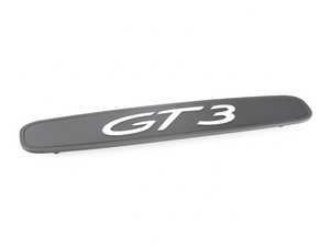 ES#1489705 - 99655130590A03 - GT3 Rear Carpet Emblem - Black plastic GT3 badge that attaches to the rear passenger compartment carpet - Genuine Porsche - Porsche