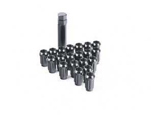 ES#3553138 - 1415NSPL35BK-20 - Conical Seat 7-Spline Lug Nut - 14x1.5mm - Set Of 20 - Electro black coated tuner style lug nuts with specialty socket - HD Tuning - 