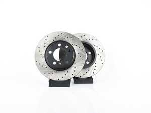 ES#2771726 - 341198048294KT15 - Performance Front Brake Service Kit - Featuring ECS V5 Slotted/Drilled rotors and ECS EP24 Enthusiast Performance pads - Assembled By ECS - MINI