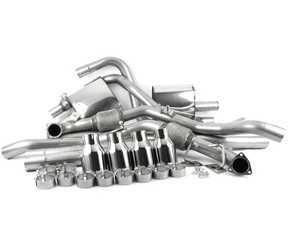 ES#3499457 - SSXAU711 - Cat-Back Exhaust System - Non-Resonated With Valves - 2.50" stainless steel with quad GT-100 polished tips - Milltek Sport - Audi