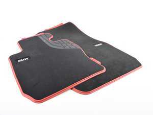 ES#2599327 - 51472293357 - BMW Sport Carpet Floor Mats - Front - (NO LONGER AVAILABLE) - Red/Black sport floor mats - Genuine BMW - 