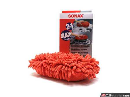ES#3031687 - 428100 - Microfiber Car Wash Sponge - Red - Very soft microfiber with long chenille fibers for extra absorbency and enhanced foaming action. - SONAX - Audi BMW Volkswagen Mercedes Benz MINI Porsche