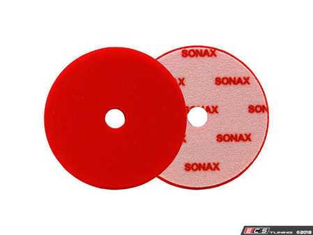 ES#3559861 - 493400 - 143mm/5.75" Red DA Cutting Pad - Hard - For abrasive polishing of scratched and weathered vehicle paintwork with dual-action orbital polishers - SONAX - Audi BMW Volkswagen Mercedes Benz MINI Porsche