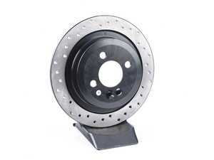 ES#3048771 - 128.34113R - Cross Drilled Brake Rotor - Rear 11.02" (280x10) - This design removes performance robbing outgas and material dust caused by braking - StopTech - MINI