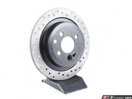 ES#3048762 - 128.34113L - Cross Drilled Brake Rotor - Rear 11.02" (280x10) - This design removes performance robbing outgas and material dust caused by braking - StopTech - MINI