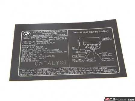ES#185089 - 71227551137 - Exhaust Emissions Label - Genuine BMW - BMW