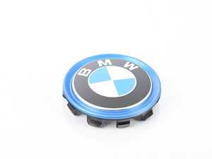 ES#3251084 - 36136883558 - Wheel center cap - priced each - Center cap with Blue surround ring - Genuine BMW - BMW