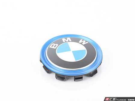 ES#3251084 - 36136883558 - Wheel center cap - priced each - Center cap with Blue surround ring - Genuine BMW - BMW
