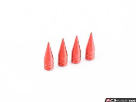 ES#3170905 - 4PCREDVSSPIKES - Spike Valve Stem Caps - Red - Lightweight anodized spike valve stem caps measuring 1.25" high! - Sickspeed - BMW Volkswagen MINI