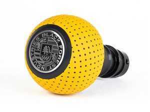 ES#3569940 - GS2DGSYT - BFI Heavy Weight Shift Knob SCHWARZ - - Giallo Taurus Yellow Perforated Leather  - Just because your car doesn't have a third pedal, doesn't mean you should be stuck with some goofy shifter. - Black Forest Industries - Audi Volkswagen