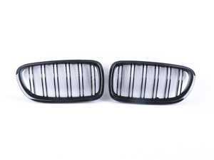ES#2827005 - BM01-F1014M-BK - ECS Dual Slats Kidney Grille Set - Gloss Black - Add style and individuality to your 5 Series in minutes! - ECS - BMW