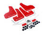 ES#3129667 - MF37URRDWH - Mud Flap Kit - Red With White Logo  - Durable, polyurethane mud flaps - Rally Armor - Volkswagen