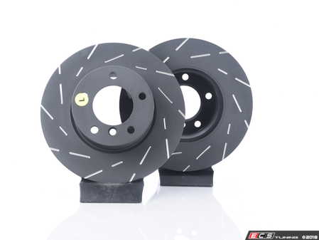 ES#523002 - USR858 - Ultimax USR Sport Front Rotor Kit - Pair (296X22) - Slotted rotors help evacuate debris and water from the pads for increased braking performance - EBC - BMW