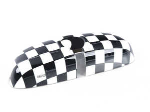 ES#2714953 - 51162353713 - Checkered Flag Cover Rearview Mirror - Attaches to the back of the center mirror : alarm system. Manual dip. - Genuine MINI - MINI