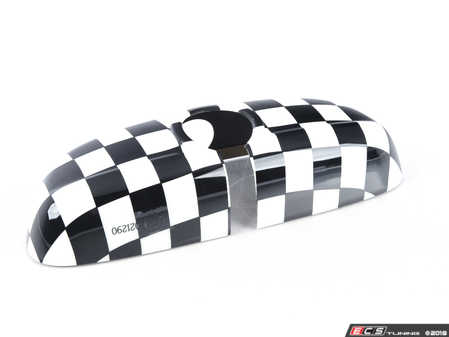 ES#2714953 - 51162353713 - Checkered Flag Cover Rearview Mirror - Attaches to the back of the center mirror : alarm system. Manual dip. - Genuine MINI - MINI
