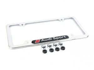 ES#473369 - ZAW355030 - Audi Sport License Plate Frame - Chrome - (NO LONGER AVAILABLE) - Chrome plate frame featuring the Audi Sport logo - Genuine Volkswagen Audi - 