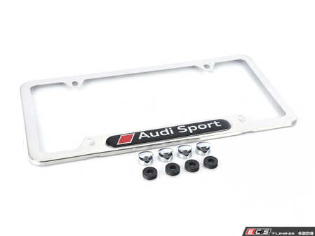 ES#473369 - ZAW355030 - Audi Sport License Plate Frame - Chrome - (NO LONGER AVAILABLE) - Chrome plate frame featuring the Audi Sport logo - Genuine Volkswagen Audi - 