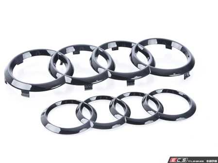 ES#3555004 - ZAW098010CDSP - Black Audi Rings Badge - Pair  - Pair of blackout Audi Rings emblems for the grille and trunk lid locations - Created with Audi enthusiasts in mind! - Genuine Volkswagen Audi - Audi