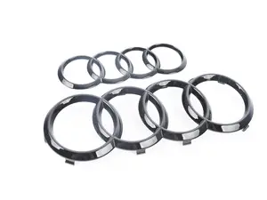 Black Audi Rings Badge - Pair 