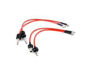 ES#3559764 - h.bmwm.4.068.red - Stainless Steel Braided Brake Line Kit - RED - Significantly reduce the notorious 'spongie' pedal feel - NM Engineering - MINI