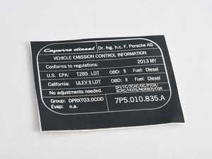 ES#3214184 - 95800611980 - STICKER ENGINE SPECI - Genuine Porsche - 