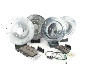 ES#3156921 - K4229 - Z23 Evolution Sport Brake Kit - Front and Rear - Includes drilled and slotted rotors, carbon fiber infused ceramic brake pads, and all new premium hardware. - Power Stop - BMW
